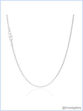 Womens Stainless Steel 18K Gold Plated Rope Chain Necklace 18 Inch Lobster Clasp